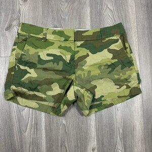 J.Crew Green & Brown‎ Camo Chino Shorts Women’s Size 6